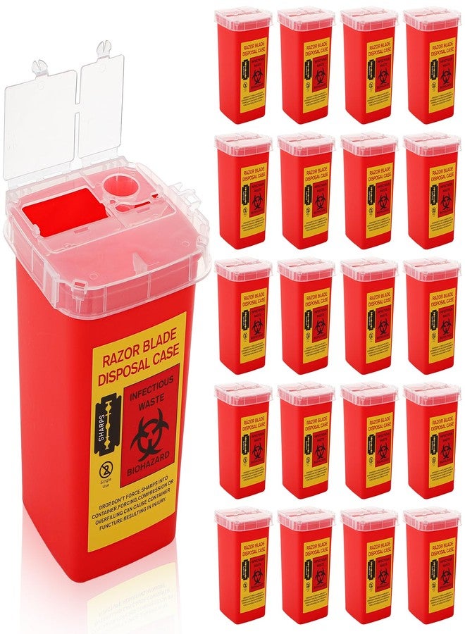 ZOOFOX 20 Pack Sharps Disposal Container, 1 Quart Flip Top Sharps Box for Home Use and Professional, Portable Needle and Syringe Containers for Travel - Image 1